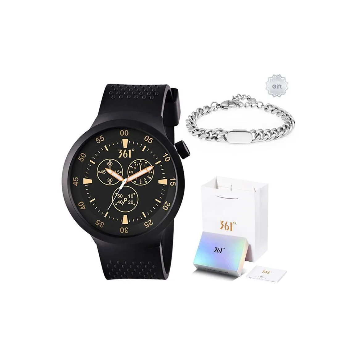 361° Электронные + кварцевые часы Унисекс Черный циферблат