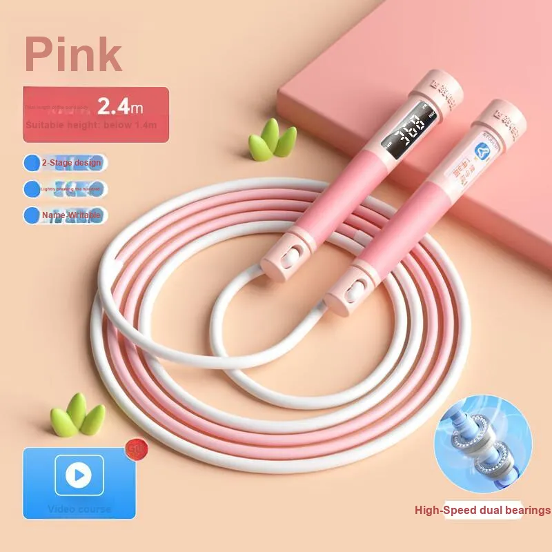 YUEDONG Professional Racing Non Countable Jump Ropes Kids PVC Rope PP+TPE Controller 2.4m/2.8m Blue-8