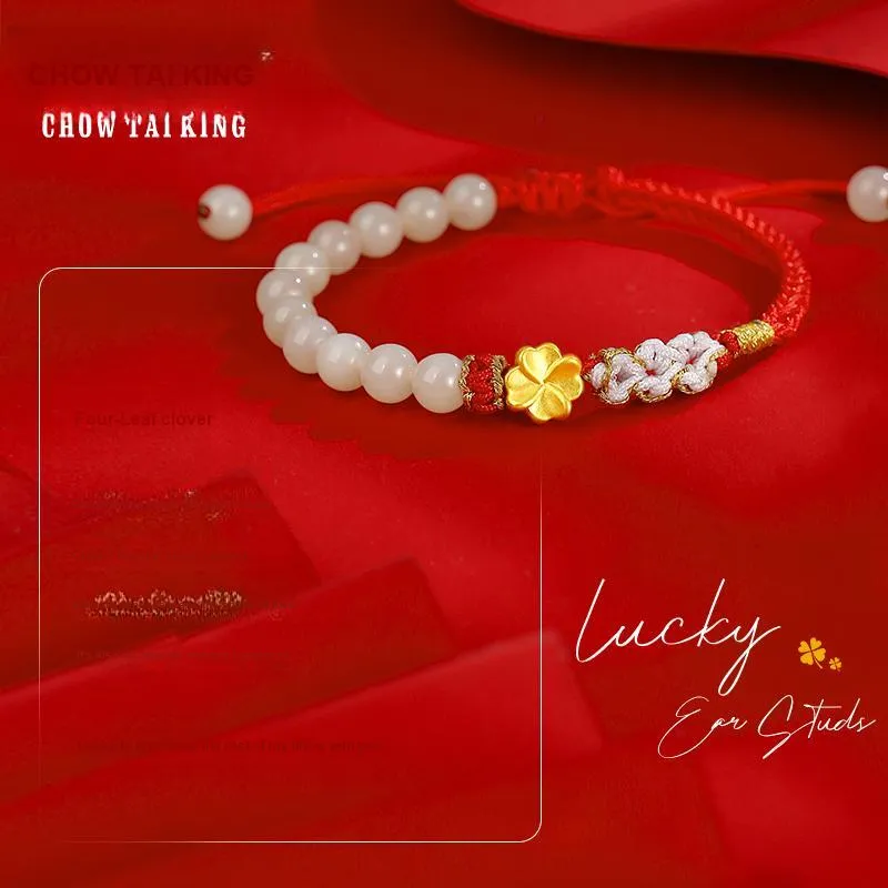 CHOW TAI KING Bracelets White Jade/Pale Greenish White Jade Women's-3