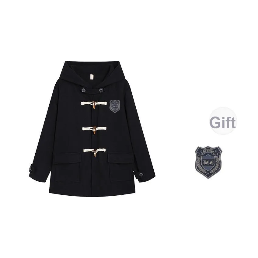 Ice Cream And Whale Пальто Женское Черное