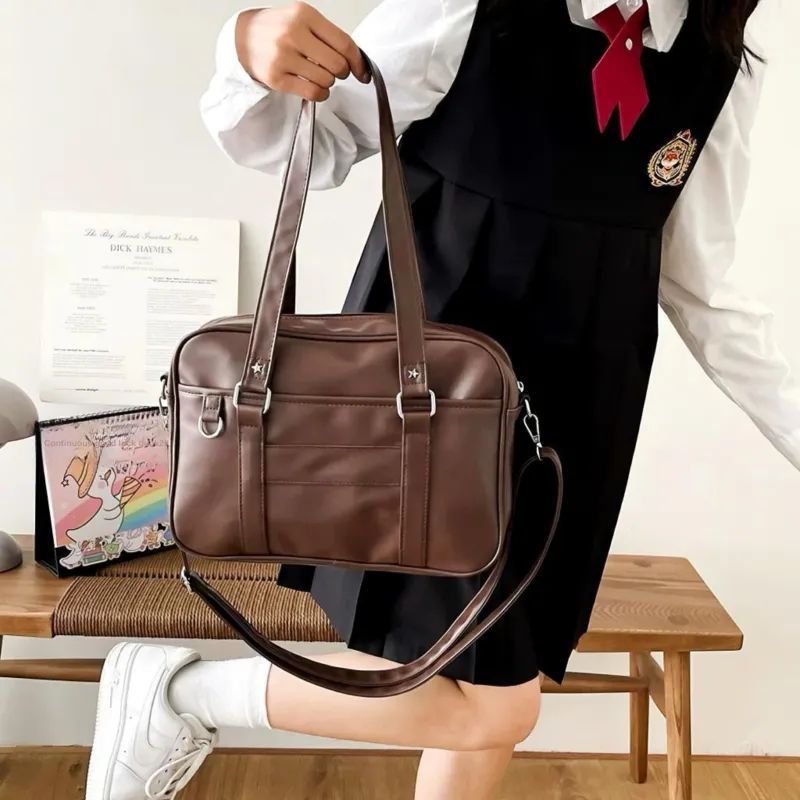 OKEKE Pu Shoulder Bag Regular Unisex Black/Pearl White/White/Coffee-15