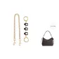 [Gold-Tone Two-Piece Set]Black C Letter Chain 13cm+Decorative Chain 45cm
