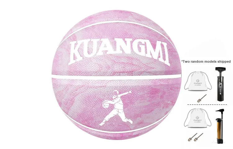 Kuangmi Marble Collection PU Basketball Column Pink Size 7 Training Unisex-0