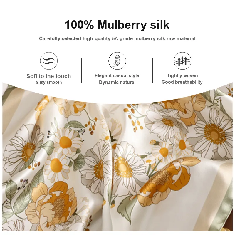 H YXIANG Silk Scarves Women's-10