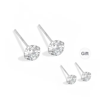 SECU Sterling Silver Stud Earrings Unisex