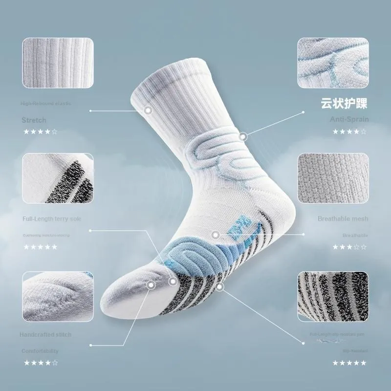 Gentle Welcome Basketball Socks Men's Multiple Combinations-2