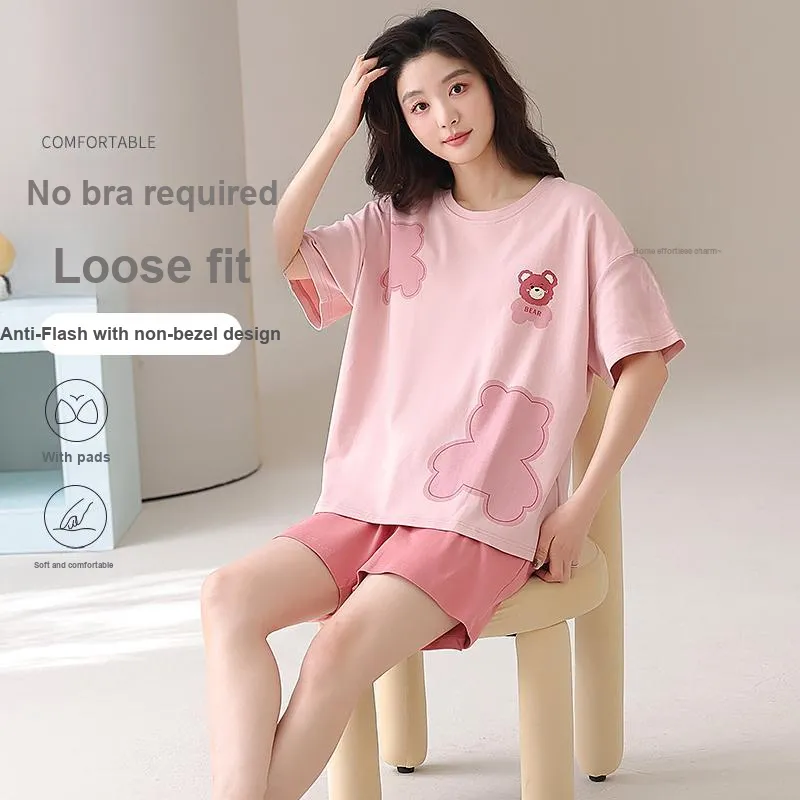 CHUDUAN Pajama Set Women's Pink-3
