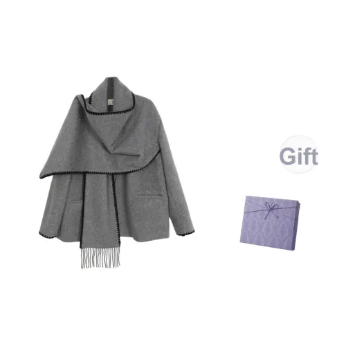 DITB Серый Утепленный Тренч для Женщин