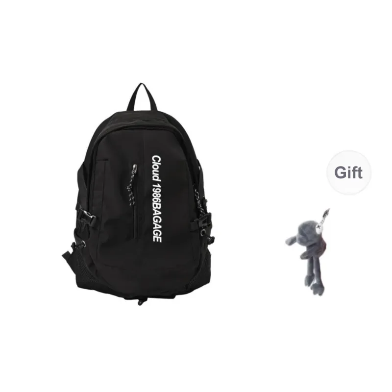 BRABOSTON Nylon Fabric Backpack Unisex White/Black-10