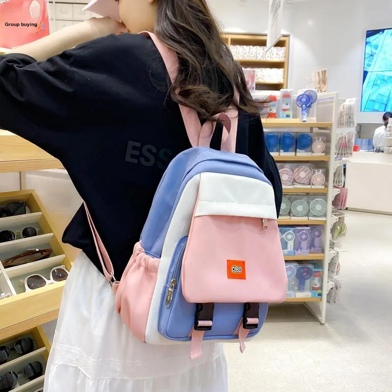 Wolfhorse Nylon Backpack Regular Unisex Pink With Blue/green With Orange/green With Black/black-1