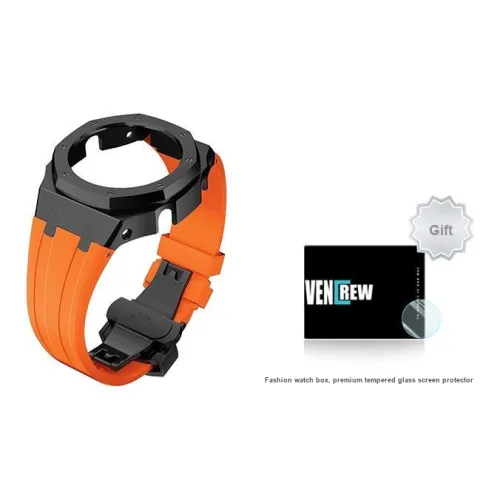VENCREW Защитный чехол CASIO корпус из нержавеющей стали черный и оранжевый 4,0 монолитный стиль GA2100