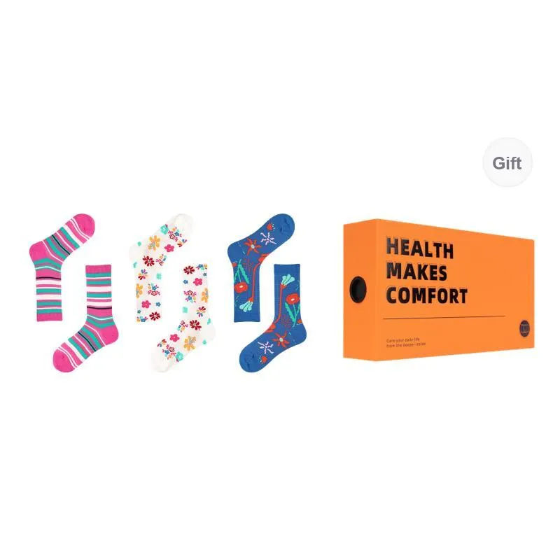 Vine Color Mid Calf Socks Women's 3 Pack-2