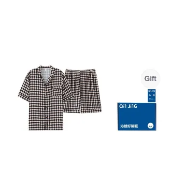 Qin Jing Pajama Set Men's Houndstooth