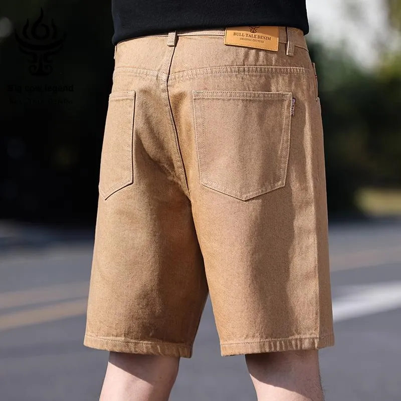 DANIUCHUANSHUO Summer Denim Shorts Men's Dark Khaki-7