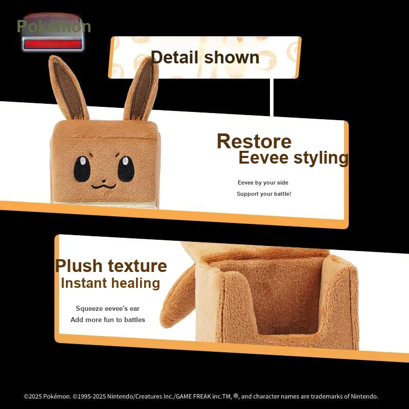 POKEMON Collectible Trading PTCG Zhu, Purple Plush Card Storage Box Combo, Eevee Card Accessories Whole Packaging-2