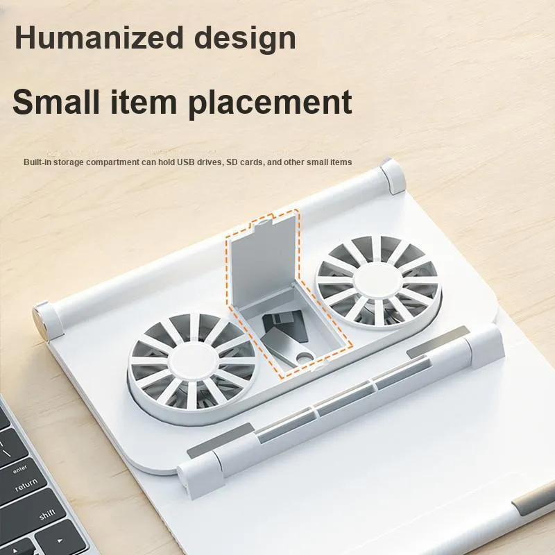 Vibrate Computer Stands Laptop Radiator Quiet Desktop Foldable Storage Portable Adjustable Base Fan Cooling Lightweight-8