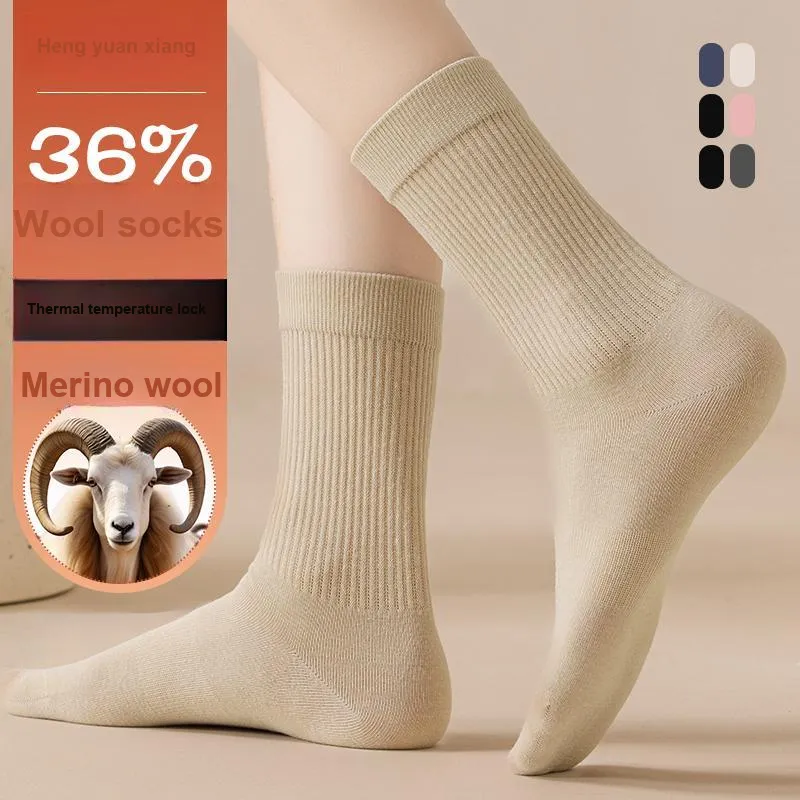 H YXIANG Mid Calf Socks Women's 5 Pack-1