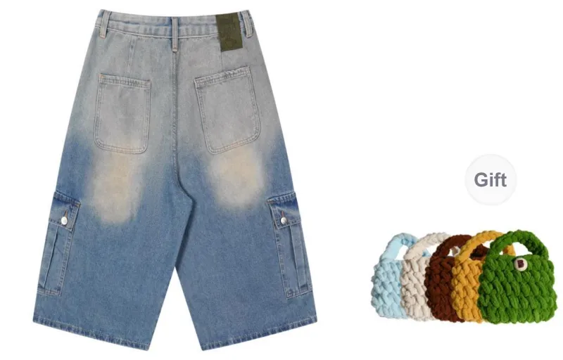 Madgood Denim Shorts Women's Yellow Mud Comes With Earphone Case-1