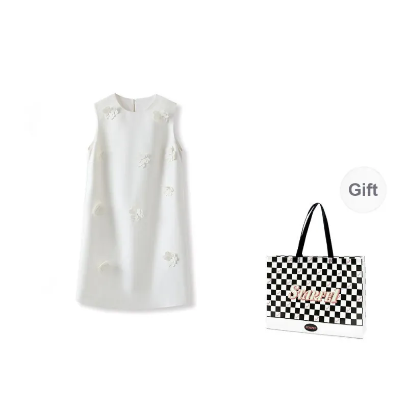 STARFEI Sleeveless Dress Women's White-0