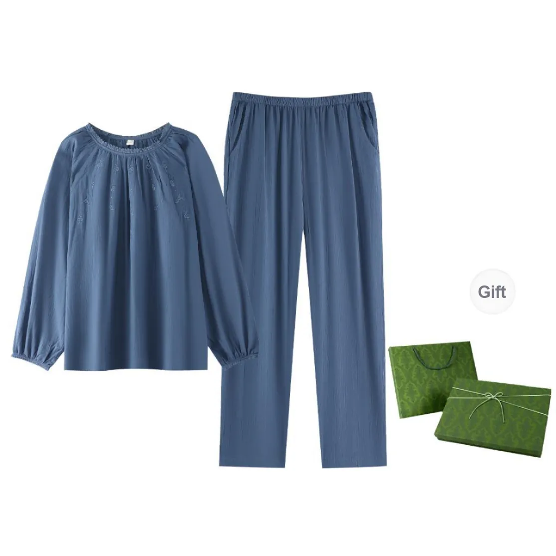 ZumashL Luxury Designer Series Pajama Set Women's Gift Box Set Capri Blue