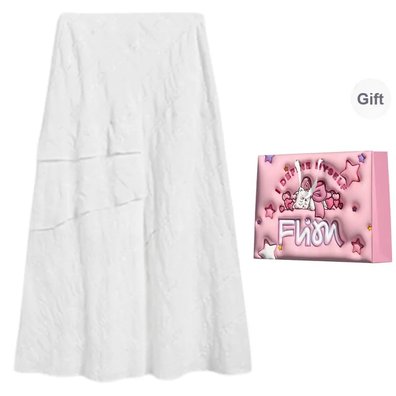 FLIM Casual Long Skirt Women's White-7