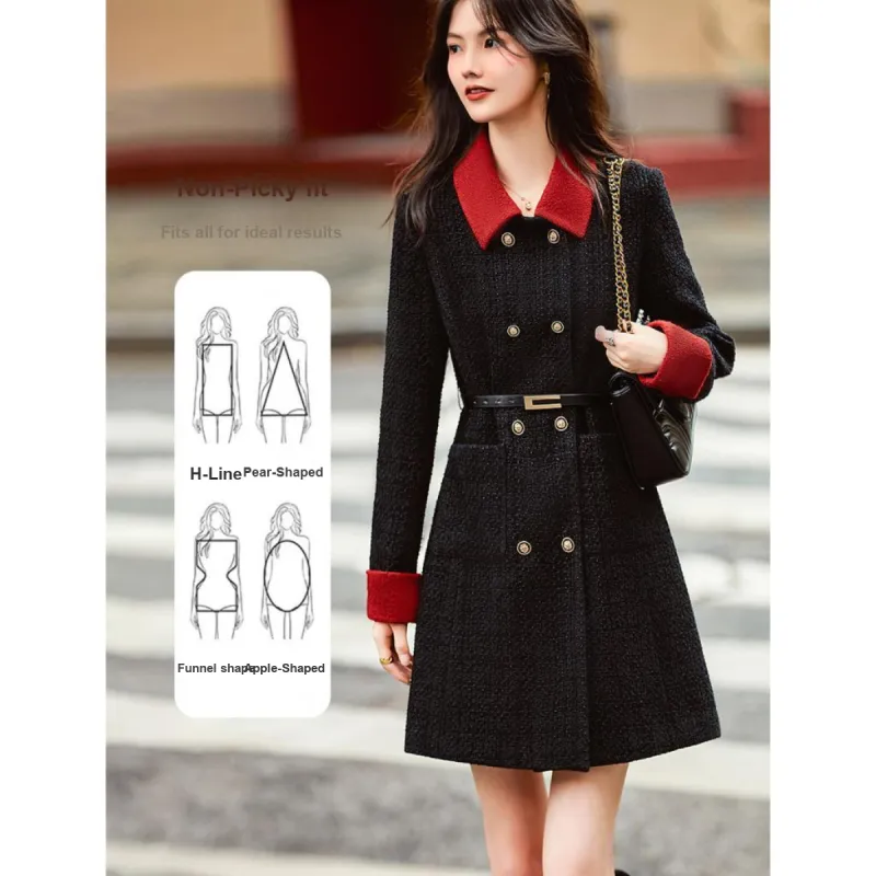 Like The Age Of Water Velvet feel Coat Women's Black-4