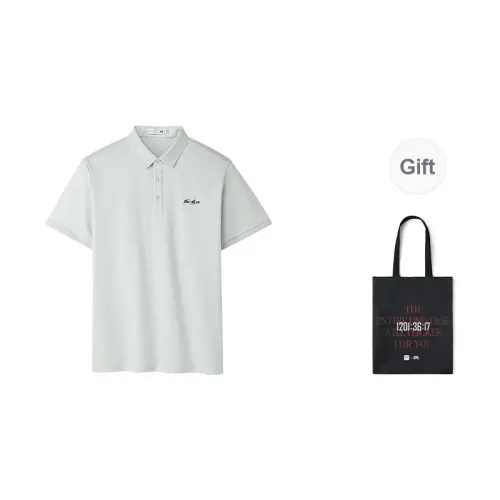 HLA Cooling Quick Dry Color Blocking Embroidery Classic Collar Pearl Beaded Short-Sleeved Polo Shirt Men's