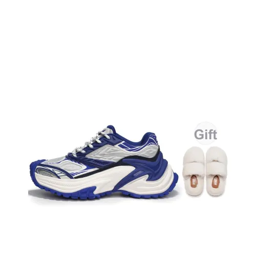 OGR Износостойкие Дышащие Увеличивающие Высоту Низкие Кроссовки для Бега Унисекс Синие Ло