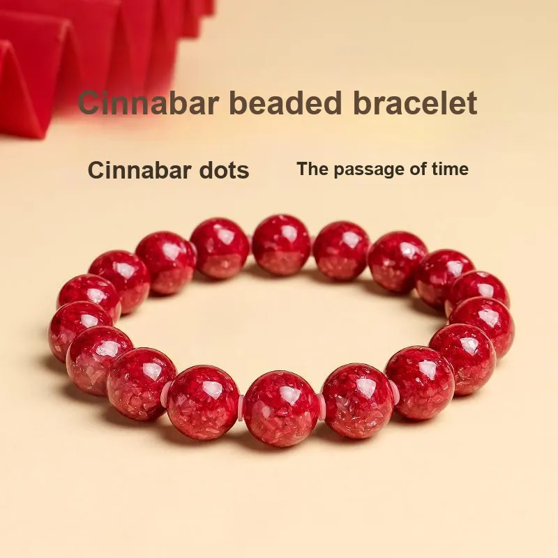 With The Heart Of The Jade Reconstructed Cinnabar Bracelets Unisex-8