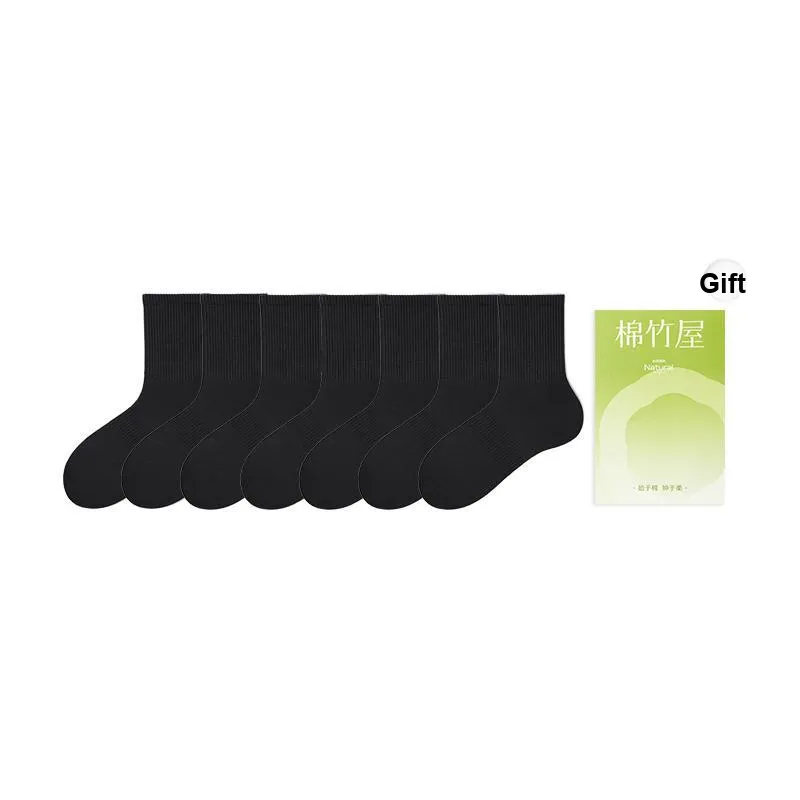 B&C.Room Mid Calf Socks Unisex Shopping Bag 7 Pack-5