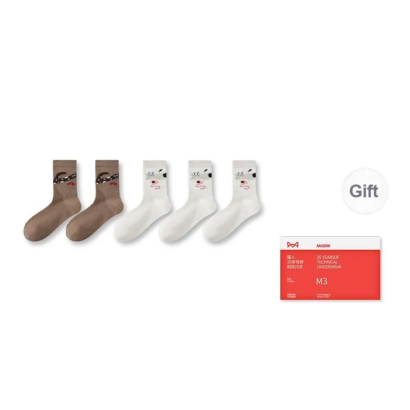 MIIOW Trend Party Series Mid Calf Socks Women's Shopping Bag 5 Pack-2