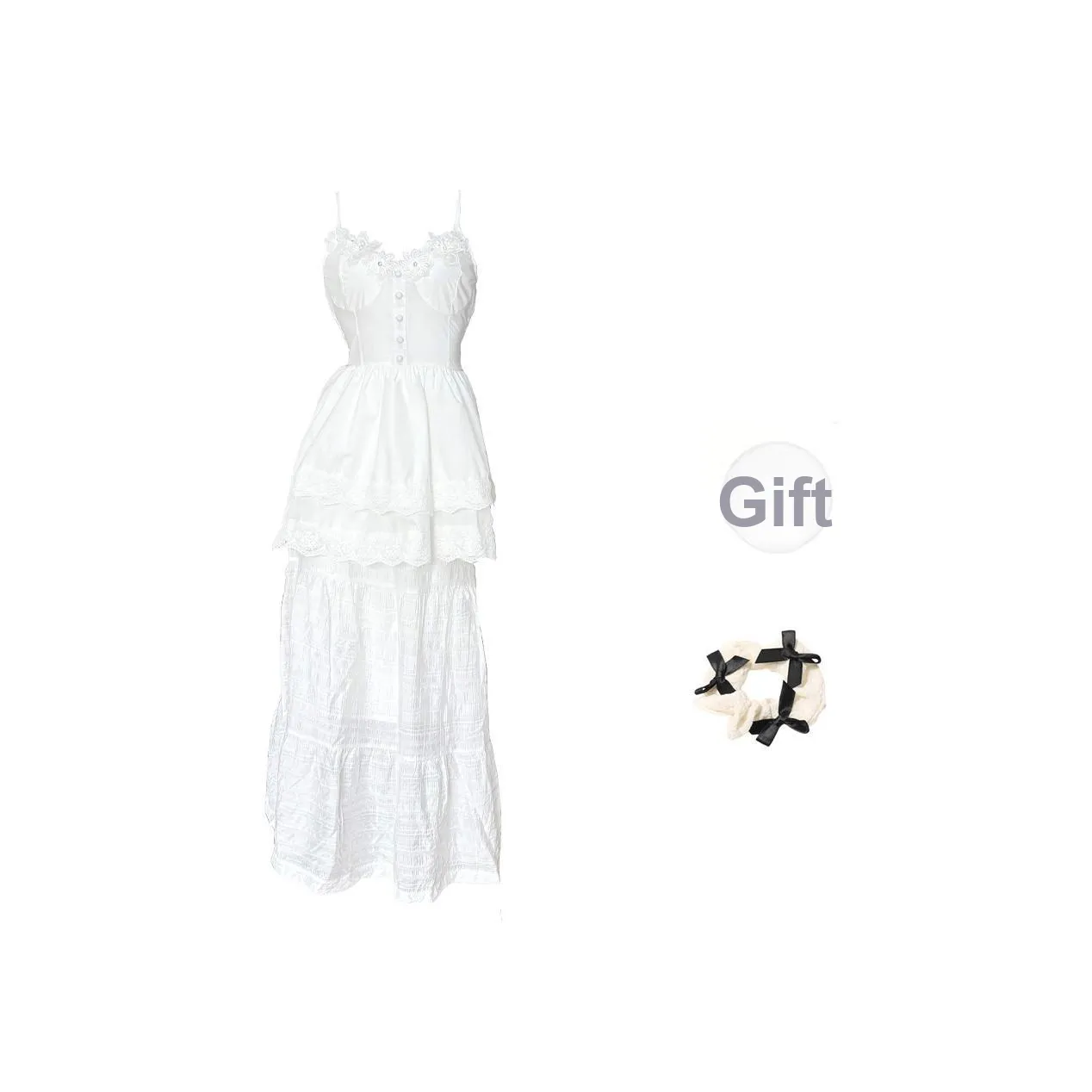 XUOIZA Комплект с юбкой Женская Белая Двухкомпонентный комплект + Резинка для волос с бантом