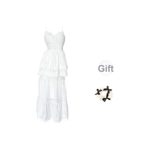 XUOIZA Комплект с юбкой Женская Белая Двухкомпонентный комплект + Резинка для волос с бантом