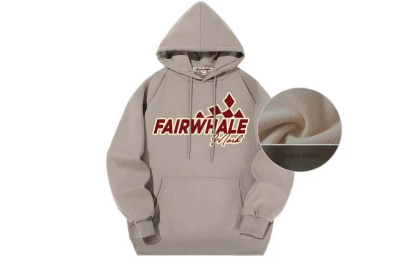 FAIRWHALE Letter Print Loose Fit Pullover Drop Shoulder Hoodie Unisex-41