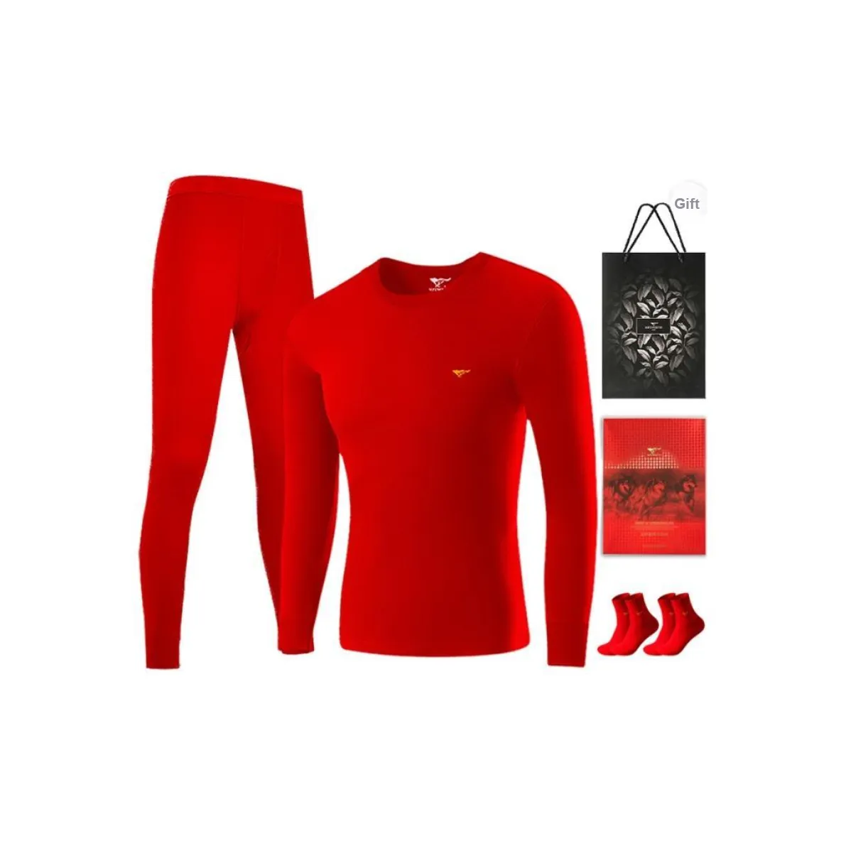 SEPTWOLVES Thermal Set Men's Gift Box Set Red