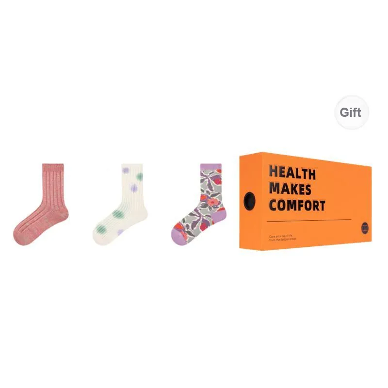Vine Color Mid Calf Socks Women's 3 Pack-3