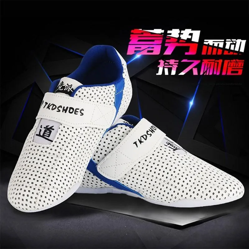 Competition Anti Slip And Wear Resistant Lightweight Low Top Taekwondo Shoes Unisex White-3