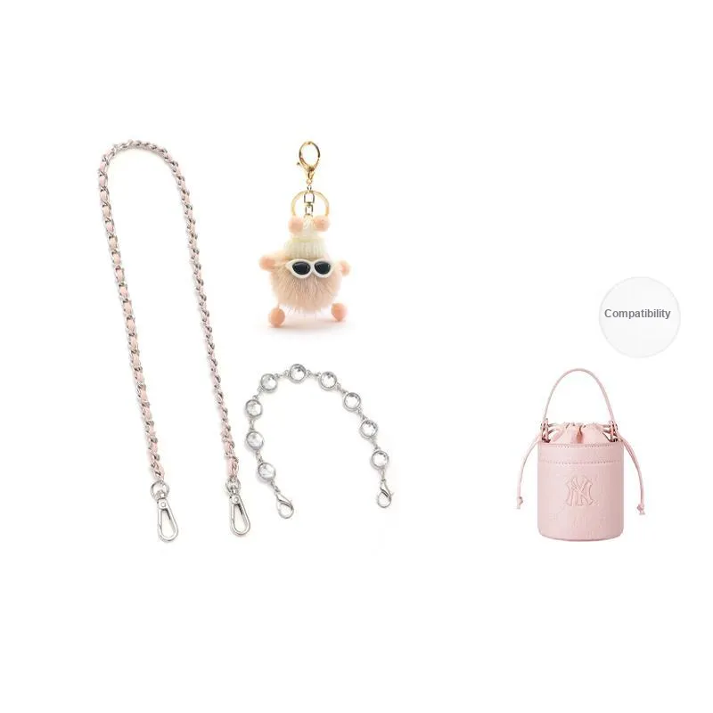 Gloya Leather Alloy One Shoulder Crossbody With Chain Accessories Decorative Chain Combo Set Women's Pink-7