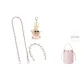 Pink Leather Chain 60cm+Rhinestone Decorative Chain+Small Coal Ball