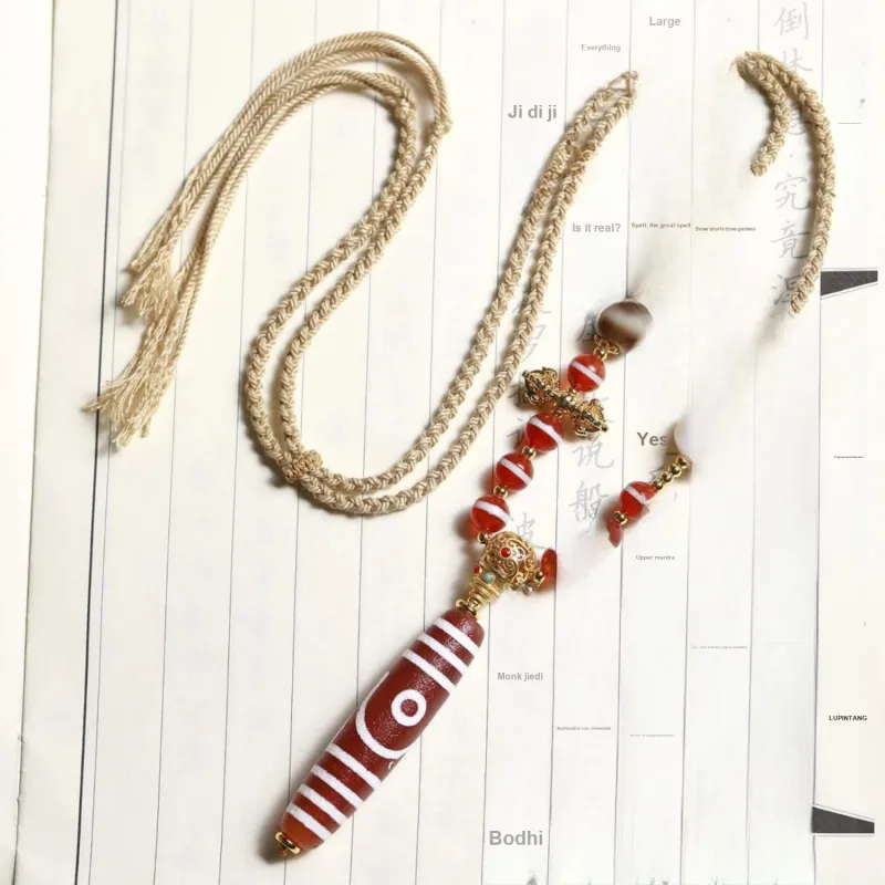Artisan Lock Heart Jade Agate Necklaces Unisex-1