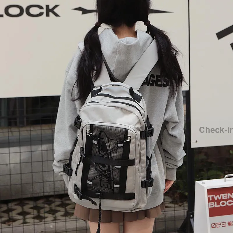 NOT ME Polyester Backpack Regular Unisex Gray Black-10