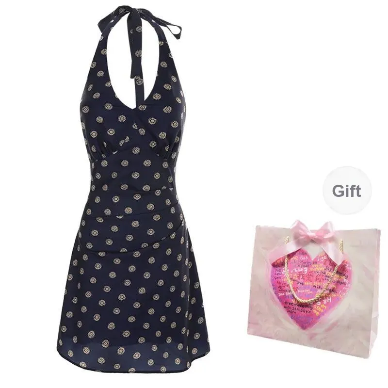 FLIM Sleeveless Dresses Women's Navy Blue Dress-5