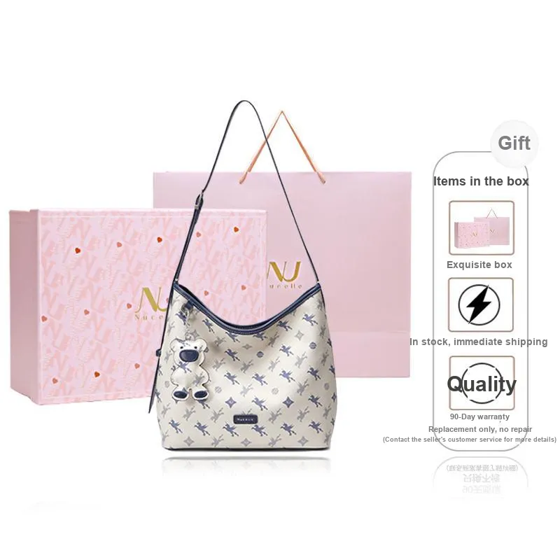 NUCELLE PVC Shoulder Bag, Commute HOBO Bag, Single Shoulder Crossbody Bucket Bag Tubas Women's Multicolor-14