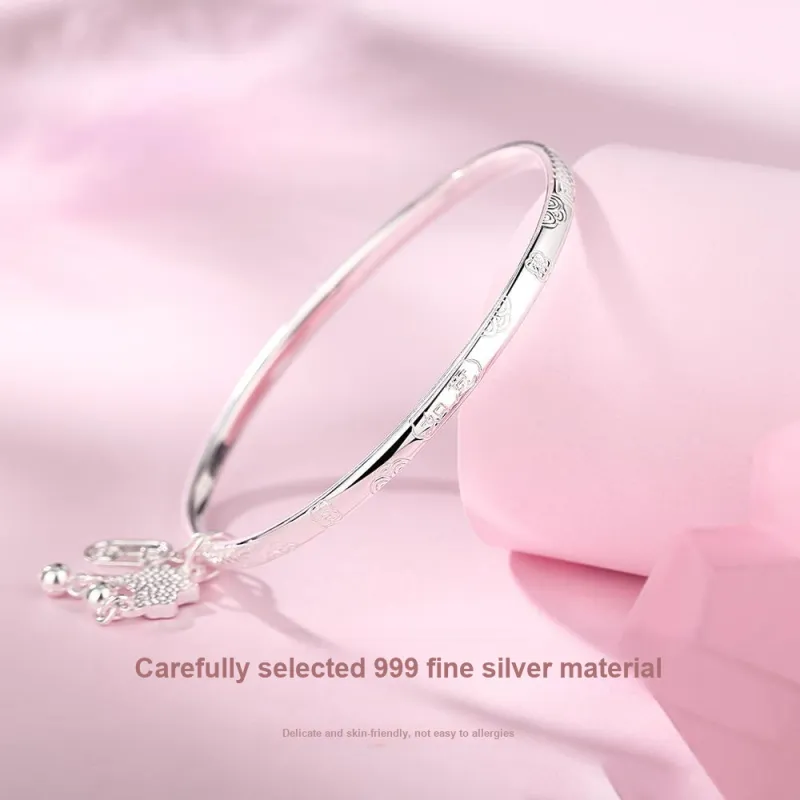 7℃ 999 Fine Silver Sterling Silver Bracelets Unisex-4