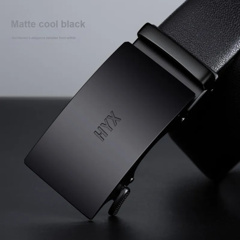 H YXIANG Cow Leather Belts Men's 3.5cm-4