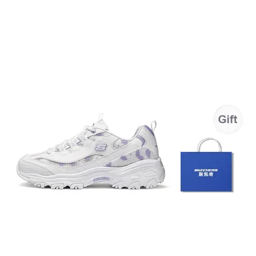 Skechers Flower Sea Bear Cushioning Breathable Low-Top Chunky Sneakers Women's Fairy Purple