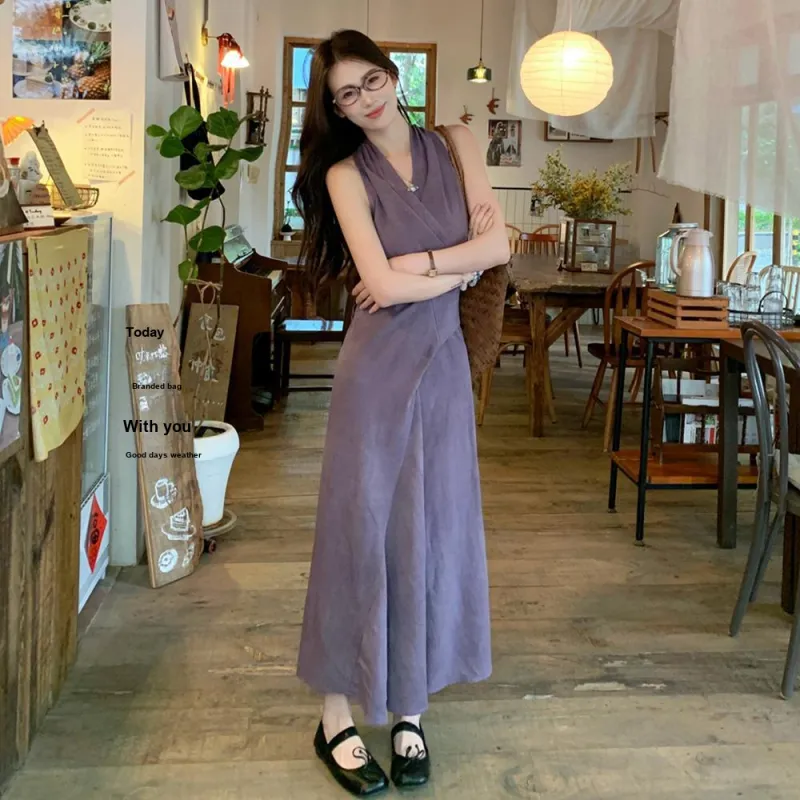 FLIM Sleeveless Dresses Women's Purple Box-5