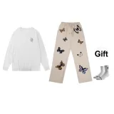Butterfly Pants+White Shades Long-Sleeved (Random Style)+Comes with Random Sports Socks