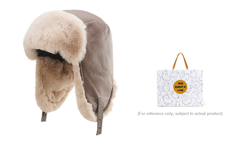 FREE RABBITⅡ Artificial Leather Trapper Hats Unisex-4
