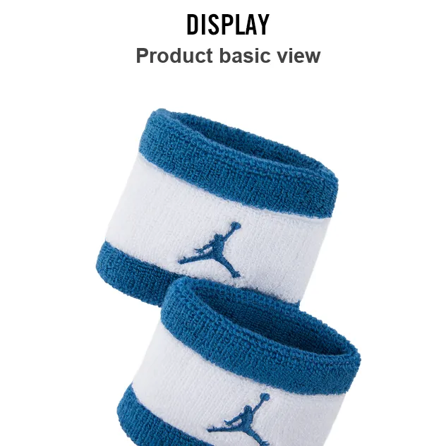 Jordan Wristbands Breathable Protective Blue White Unisex-3